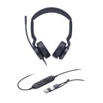 Yealink UH44 Dual Teams Auriculares alámbricos con diadema para oficina o centro de llamadas, compatible con USB Type-C y USB Type-A, color negro. SKU 1308186