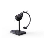 Yealink WH62 Mono Teams auriculares inalámbricos de diadema ideal para oficina o centro de llamadas, con puerto MicroUSB y base de carga, en color negro. SKU: WH62 MONO TEAMS