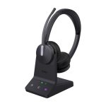 Auriculares inalámbricos Yealink WH64 Dual Teams con diadema, USB Tipo C y Bluetooth, color negro. SKU: 1208674