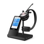 Yealink WH66 Dual UC auriculares inalámbricos con diadema para oficina y centro de llamadas, conexión USB tipo A y Bluetooth, incluye base de carga, color negro, SKU 1308008