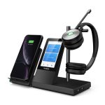 Yealink WH66 Dual UC auriculares inalámbricos con diadema para oficina y centro de llamadas, conexión USB tipo A y Bluetooth, incluye base de carga, color negro, SKU 1308008