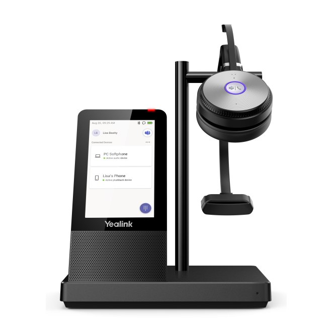 Yealink WH66 Mono Teams Sistema de audioconferencia personal Inalámbrico Diadema Oficina/Centro de llamadas USB tipo A Bluetooth Base de carga Negro 4 Diadema Yealink WH66 Mono Teams con control táctil