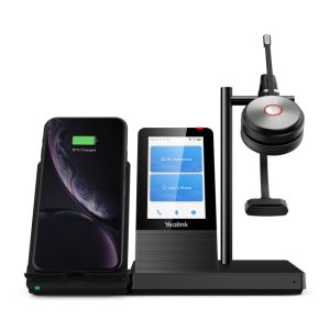 Auriculares Yealink WH66 Mono UC inalámbricos para oficina con diadema, USB tipo A Bluetooth, con base de carga, color negro. SKU: 1308007