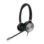 Yealink YHS36 auriculares alámbricos de diadema, en color negro y plata, diseñados para oficina o centros de llamadas. SKU: YHS36 Dual