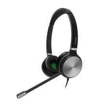 Yealink YHS36 auriculares alámbricos de diadema, en color negro y plata, diseñados para oficina o centros de llamadas. SKU: YHS36 Dual