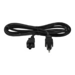 Cable de transmisión color negro de la marca Zebra con enchufe tipo F y acoplador C5. SKU: 450042