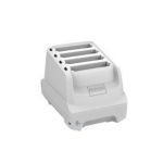 Base de carga de Zebra modelo SAC-HC2L5L-4SCHG diseñada para ordenadores de bolsillo tipo PDA, con capacidad para cargar simultáneamente 4 dispositivos