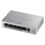 Zyxel GS1005HP switch no administrado con Gigabit Ethernet, PoE y carcasa color plata. SKU: GS1005HP-EU0101F