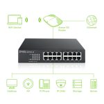 Imagen del switch Zyxel GS1100-16 con 16 puertos Gigabit Ethernet no administrado, SKU GS1100-16-EU0103F