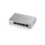 Zyxel GS1200-5 Gestionado Gigabit Ethernet con 5 puertos y diseño compacto en color plata. SKU: GS1200-5-EU0101F