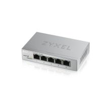 Zyxel GS1200-5 Gestionado Gigabit Ethernet con 5 puertos y diseño compacto en color plata. SKU: GS1200-5-EU0101F