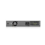 Imagen del Zyxel GS1350-12HP-EU0101F, un switch gestionado L2 gris con 12 puertos Gigabit Ethernet (10/100/1000) y soporte de Energía sobre Ethernet (PoE). SKU: GS1350-12HP-EU0101F.