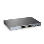 Imagen del Zyxel GS1350-26HP-EU0101F, un switch gestionado L2 Gigabit Ethernet con energía sobre Ethernet (PoE) en color gris