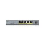 Zyxel GS1350-6HP-EU0101F switch gestionado L2, puertos Gigabit Ethernet (10/100/1000) y Energía sobre Ethernet (PoE) en color gris, SKU GS1350-6HP-EU0101F