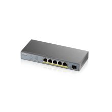 Zyxel GS1350-6HP-EU0101F switch gestionado L2, puertos Gigabit Ethernet (10/100/1000) y Energía sobre Ethernet (PoE) en color gris, SKU GS1350-6HP-EU0101F