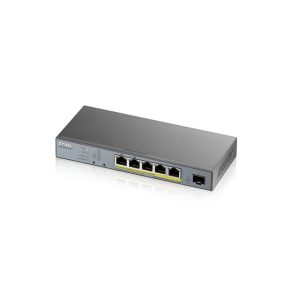 Zyxel GS1350-6HP-EU0101F switch gestionado L2, puertos Gigabit Ethernet (10/100/1000) y Energía sobre Ethernet (PoE) en color gris, SKU GS1350-6HP-EU0101F
