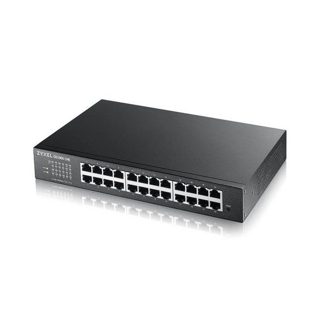 Zyxel GS1900-24E-EU0103F switch Gestionado L2 Gigabit Ethernet (10/100/1000) 1U Negro 3 Rack de montaje Zyxel GS1900-24E-EU0103F