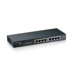 Imagen del Zyxel GS1900-8, un switch gestionado L2 con 8 puertos Gigabit Ethernet en color negro, SKU: GS1900-8-EU0102F