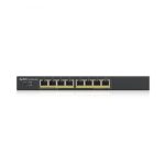 Zyxel GS1900-8HP v3, un switch PoE gestionado L2 con puertos Gigabit Ethernet, ideal para redes de alta velocidad. SKU: GS1900-8HP-EU0103F.