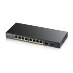 Zyxel GS1900-8HP v3, un switch PoE gestionado L2 con puertos Gigabit Ethernet, ideal para redes de alta velocidad. SKU: GS1900-8HP-EU0103F.