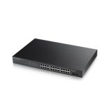 Zyxel GS1900-24HP Switch Gestionado Gigabit Ethernet con 24 puertos, adecuado para montaje en rack 1U de color negro, SKU GS190024HPV2-EU0101F