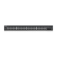 Imagen del switch gestionado Zyxel GS1900-48HPv2, 48 puertos Gigabit Ethernet con PoE, SKU GS190048HPV2-EU0101F, color negro.