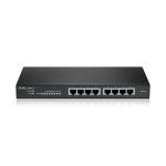 Imagen del Zyxel GS1915-8, un switch gestionado de capa 2 con puertos Gigabit Ethernet (10/100/1000) en color negro. SKU GS1915-8-EU0101F