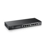 Imagen del Zyxel GS1915-8, un switch gestionado de capa 2 con puertos Gigabit Ethernet (10/100/1000) en color negro. SKU GS1915-8-EU0101F