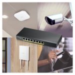 Imagen del Zyxel GS1915-8, un switch gestionado de capa 2 con puertos Gigabit Ethernet (10/100/1000) en color negro. SKU GS1915-8-EU0101F