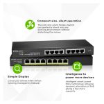 Zyxel GS1915-8EP con gestión L2, Gigabit Ethernet (10/100/1000), Energía sobre Ethernet (PoE) en color negro. SKU: GS1915-8EP-EU0101F