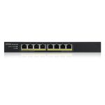 Zyxel GS1915-8EP con gestión L2, Gigabit Ethernet (10/100/1000), Energía sobre Ethernet (PoE) en color negro. SKU: GS1915-8EP-EU0101F