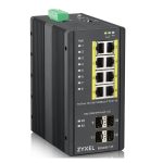 Conmutador gestionado L2 Zyxel RGS200-12P con puertos Gigabit Ethernet (10/100/1000) y función PoE, color negro, SKU RGS200-12P-ZZ0101F