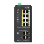 Conmutador gestionado L2 Zyxel RGS200-12P con puertos Gigabit Ethernet (10/100/1000) y función PoE, color negro, SKU RGS200-12P-ZZ0101F