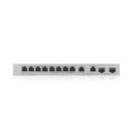 Imagen del Zyxel XGS1010-12-ZZ0102F, un switch no administrado con Gigabit Ethernet de 12 puertos en color gris SKU XGS1010-12-ZZ0102F