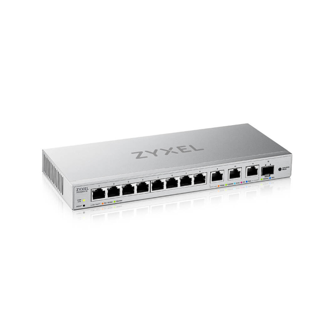 Zyxel Switch Gestionado L2 10G Ethernet - Gris Imagen del switch gestionado Zyxel XGS1250-12 L2 con puertos 10G Ethernet de color gris, SKU XGS1250-12-ZZ0102F