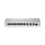 Imagen del switch gestionado Zyxel XGS1250-12 L2 con puertos 10G Ethernet de color gris, SKU XGS1250-12-ZZ0102F