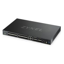 Imagen del Zyxel XGS4600-32F switch gestionado L3 de color negro con 24 puertos SFP+ y 8 puertos 10G, SKU XGS4600-32F-ZZ0102F