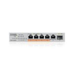 Switch Zyxel XMG-105HP No administrado 2.5G Ethernet (100/1000/2500), Energía sobre Ethernet (PoE), color Plata, SKU XMG-105HP-EU0101F