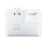 Proyector Acer S1386WHN de alcance estándar, 3600 lúmenes, resolución WXGA (1280x800), tecnología DLP 3D, color blanco. SKU MR.JQH11.001