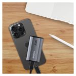 Disco duro externo ADATA Elite SE880 de 4 TB con conexión USB Tipo C y USB 3.2 Gen 2x2, en color gris. SKU AELI-SE880-4TCGY.