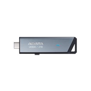 Unidad flash USB ADATA AELI-UE800-2T-CSG con capacidad de 2 TB, puerto USB Tipo C 3.2 Gen 2 y color plata. SKU: AELI-UE800-2T-CSG
