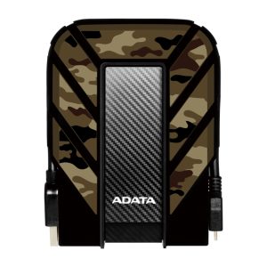 Disco duro externo ADATA HD710M Pro de 1TB con puerto USB Type-A y Micro-USB B 3.2 Gen 1, diseño de camuflaje. SKU AHD710MP-1TU31-CCF