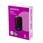 Imagen del ADATA SE770G, un disco duro externo de 2 TB con conectividad USB Tipo C 3.2 Gen 2 en color negro SKU ASE770G-2TU32G2-CBK