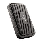 Disco Duro Externo ADATA SE770G con capacidad de 512 GB, USB 3.2 Gen 2 Tipo C, color negro y SKU ASE770G-512GU32G2-CBK. Incluye luces RGB.