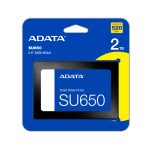 Disco duro sólido ADATA SU650 de 2 TB, 2.5 pulgadas, con tecnología Serial ATA III 3D NAND, SKU ASU650SS-2TT-R