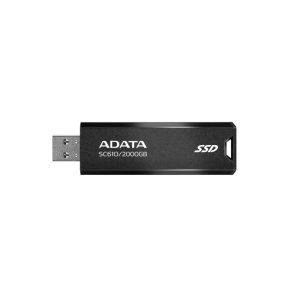 Imagen de la unidad flash USB de ADATA con 2 TB de capacidad y conexión USB tipo A 3.2 Gen 2, SKU SC610-2000G-CBK/RD