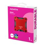 Disco duro externo ADATA SD620 1 TB con conexión Micro-USB B 3.2 Gen 2 en color rojo, SKU SD620-1TCRD