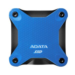 Imagen del ADATA SD620, un disco duro externo con 2 TB de capacidad, conexión Micro-USB B 3.2 Gen 2 (3.1 Gen 2) en colores negro y azul. SKU: SD620-2TCBL