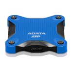 Imagen del ADATA SD620, un disco duro externo con 2 TB de capacidad, conexión Micro-USB B 3.2 Gen 2 (3.1 Gen 2) en colores negro y azul. SKU: SD620-2TCBL