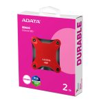 Imagen del disco duro externo Adata SD620 con capacidad de 2 TB, conexión Micro-USB B 3.2 Gen 2, en colores negro y rojo - SKU SD620-2TCRD